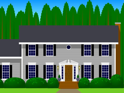 House home portrait illustration