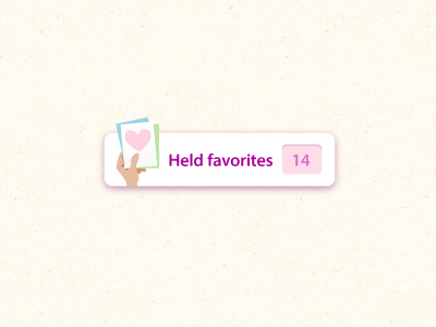 Held Favorites cards design hand heart illustration ui web