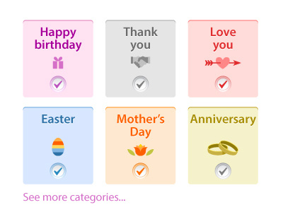 Greeting Card Categories