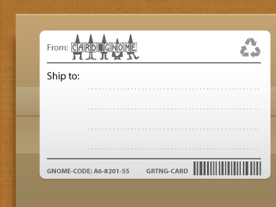 Gnome Shipping Label design gnome illustration ui web design
