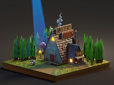 Mystery Shack 3d 3д animation blender cartoon cartoon world gravity falls low poly lowpoly world блендер гравити фоллз лоуполи мультсериал