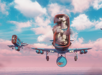 Romance plane 3d blender3d fallout4 flying plane