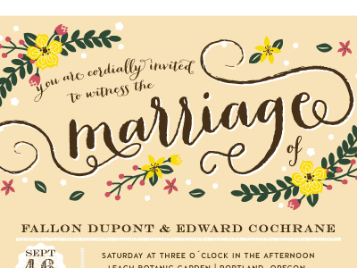The Fallon Wedding Invite floral marriage wedding wedding invitation wedding stationery