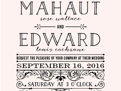 Mahaut Wedding Invite flourish marriage retro vintage wedding wedding invitation wedding stationery