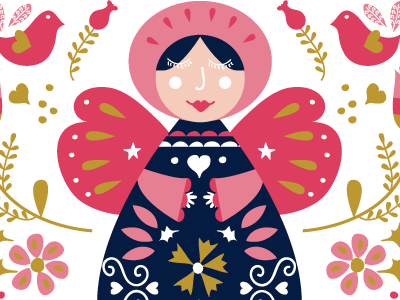 Anges De Christmas Pattern angel christmas folk art