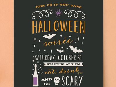 Halloween Soirée Invite halloween invite stationery typography
