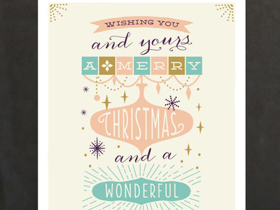 You and Yours christmas greetings holiday card stationery typography