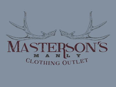 Mastersons Clothing Outlet antlers clothing brand clothing label deer icon illustration logo