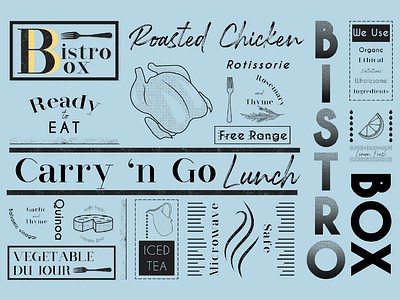 Bistro Box: Roasted Chicken chicken fast casual food illustration to go typography