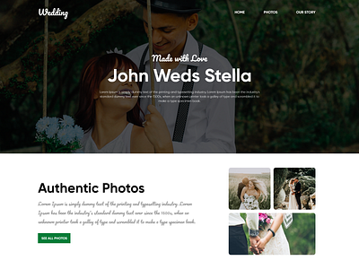 Landing Page For Wedding Website