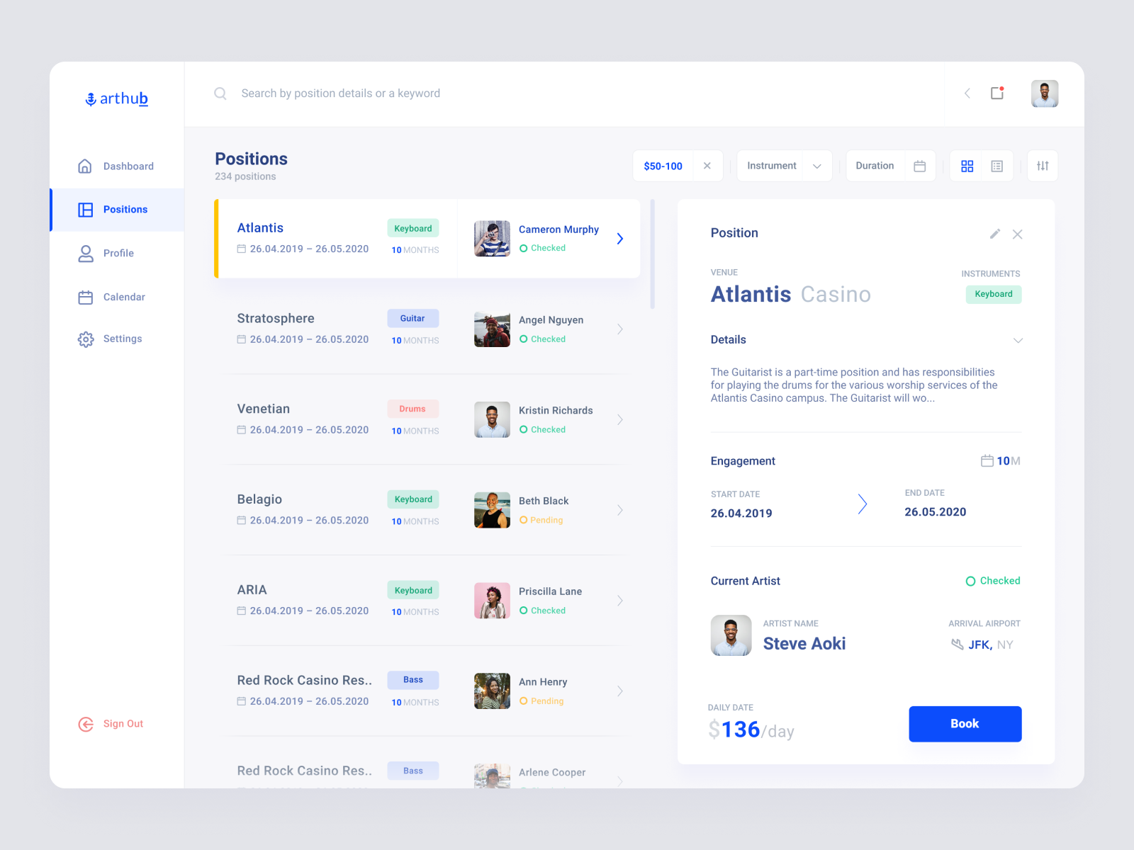 Artists Booking Platform by Nazarii Medukha on Dribbble