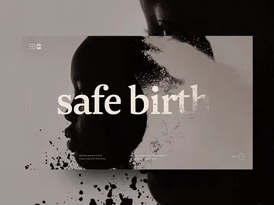 Safe birth typography ui website