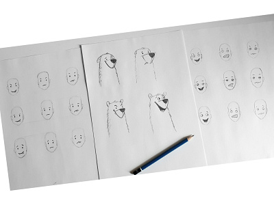 Character emotions - study character design cute bear drawing emotions hand drawing illustration pencil study tutorial