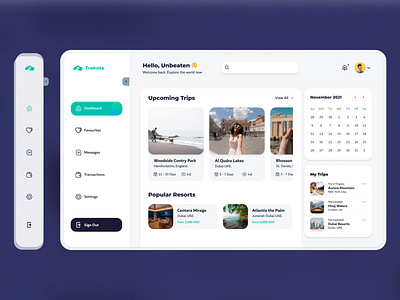 Travel Dashboard App brand branding dashboards design designs graphic design hotels motion graphics travel ui user design ux web web design website