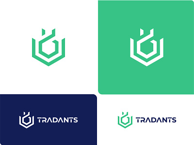 Logo For a Startup branding darkblue graphic design green logo startup trade trading typography web