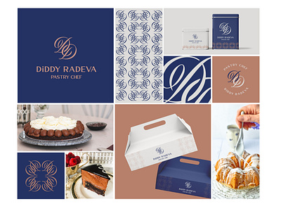 Logo Branding - Pastry Chef blue branding chef gold graphic design illustrator lettering logo pastry pastrychef royal