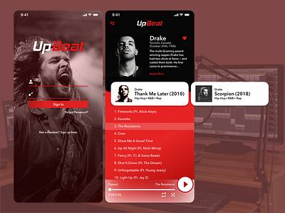 UpBeat Music Player Concept
