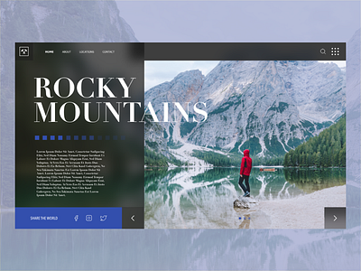 Rocky Mountains Web design adobe xd adventure android camping design hiking ios vector webpage windows