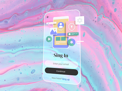 Sing In adobe xd app design icon liquid log in sing in sing up trend typography ui ux