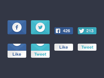 Social slide boxes buttons facebook free like psd slide tweet twitter