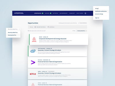 Hiperpool - Opportunities ui web