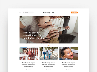 Your Baby Club - mainpage ui ux web