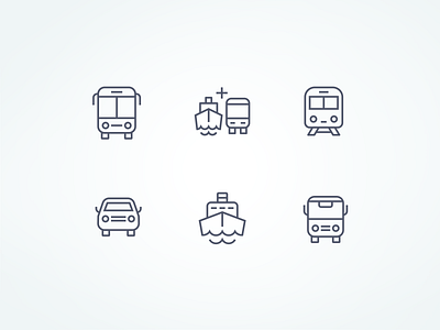 BookaWay - icon set icon illustration outline transport vector