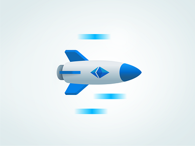 Run Your Etherneum DApps branding illustration launch rocket vector