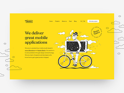 Home page header branding illustration ui ux