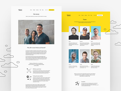 Our story + Team pages branding illustration ui ux web