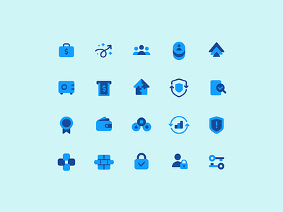 Fintech icon set