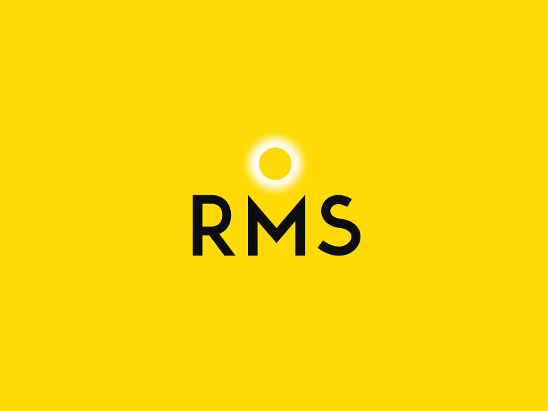RMS rebranding rebranding logo letters flat branding logotype yellow black typography