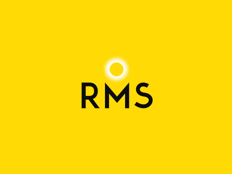 RMS rebranding black branding flat letters logo logotype rebranding typography yellow