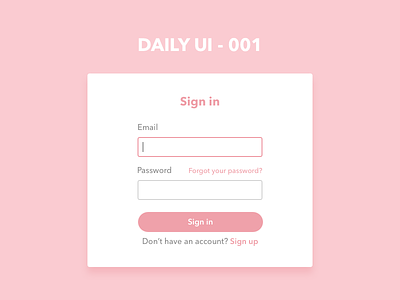 Daily UI Challenge #001 - Login form input interface login modal