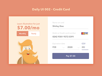 Daily UI - 002 Credit Card Checkout 002 credit card checkout dailyui illustration interface modal sketch