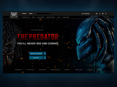 Promo site for the movie "Predator"