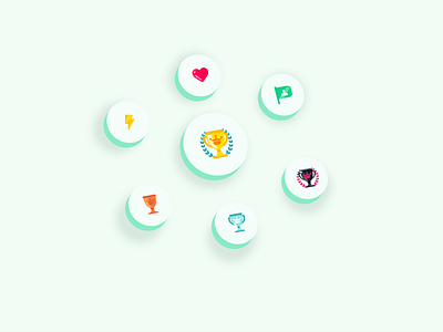 Achievement badges 3d design icon illustration ui vector