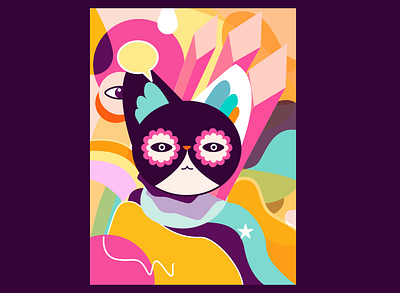 Cool Cat design flat illustration ui