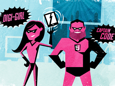 Digital Superheroes comic illustration superhero