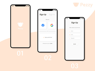 Pezzy - Signup page app branding dailyui design prototype signupform ui ux visual design web website