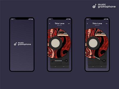 Music Gramophone - music play page app branding dailyui design gramophone music player prototype ui ux visual design web website