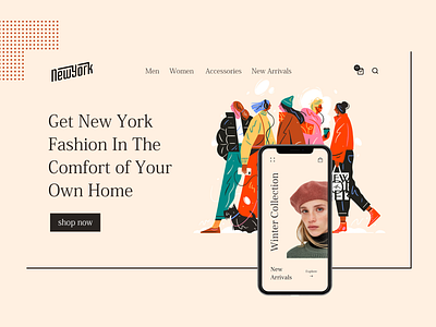 New York Fashion branding concept illustration minimal modern new york new york city ui ui design ux web design website