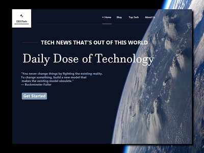Daily Web/UI Design | 01 concept earth portfolio technology ui ui ux design ux design web design web designer web developer website
