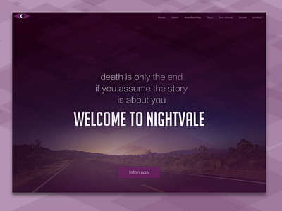 DailyUI #003 - Landing Page dailyui dailyui 003 landing page landing page ui podcast welcome to nightvale wtnv