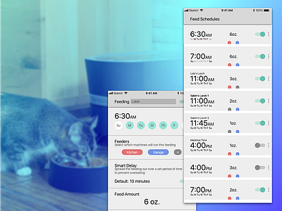 DailyUI #007 - Settings alarm cat feeder dailyui 007 mobile settings