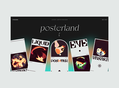 Posterland 4twiggers art design homepage landingpage levan lortkipanidze minimal poster typography ui ux vector web webdesign website