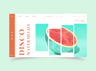 Disco Watermelon blue design landingpage minimal orange typography ui uidesign ux uxdesign watermelon web webdesign website