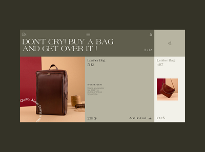 B. bag design minimal poster shop shopping typography ui ux vector web website