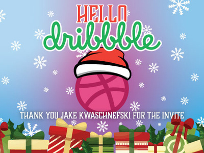 Dribbble Welcome christmas debut debutshot design festive holiday illustration illustrator cc typography vector xmas