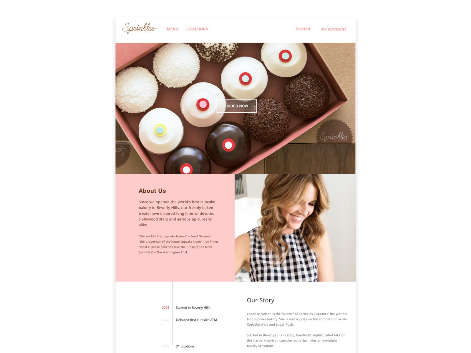 Sprinkles Cupcake site Redesign by Christin Carolina on Dribbble